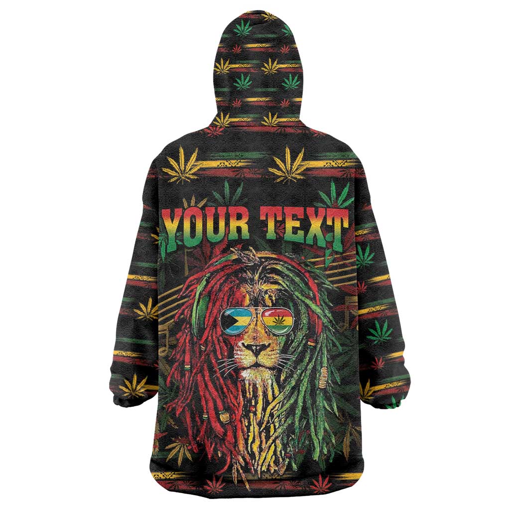 Personalized The Bahamas One Love Reggae Lion Kid Wearable Blanket Hoodie Caribbean Reggae Spirit