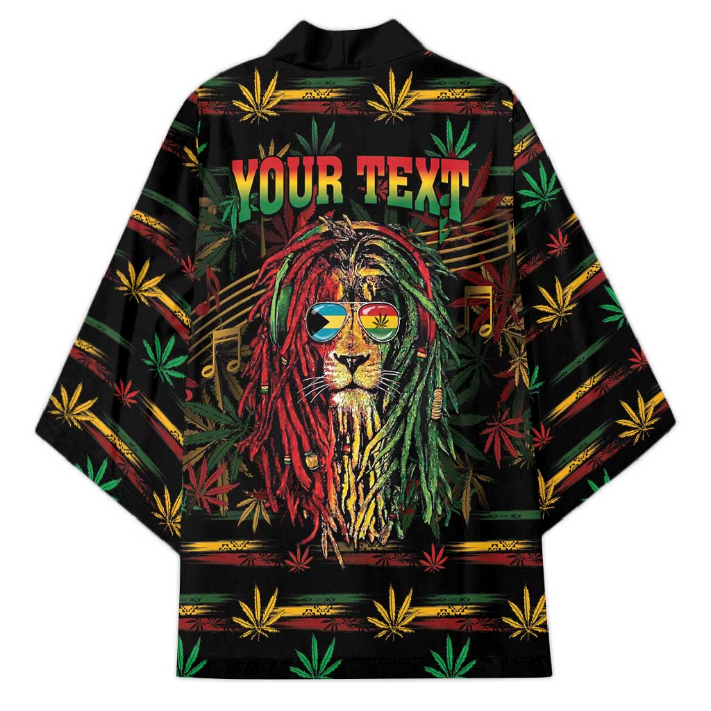 Personalized The Bahamas One Love Reggae Lion Kimono Caribbean Reggae Spirit