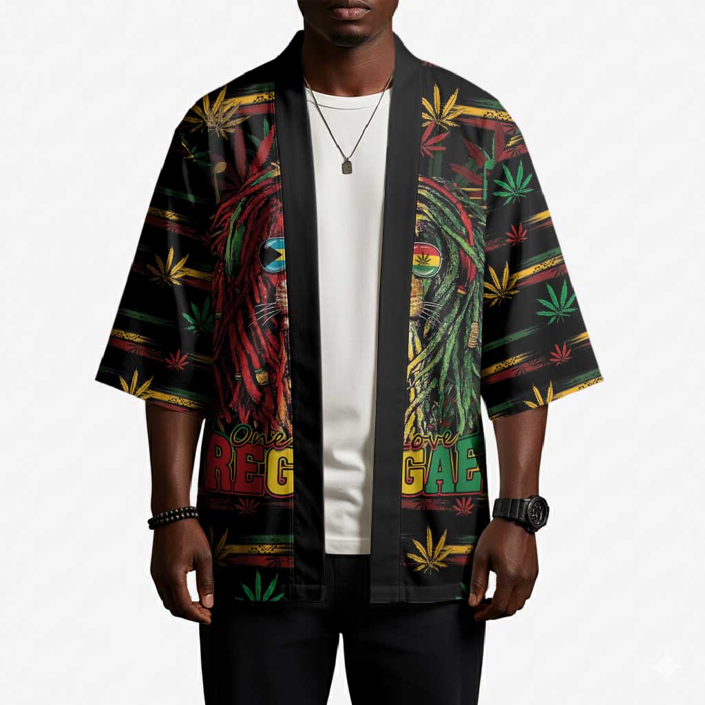 Personalized The Bahamas One Love Reggae Lion Kimono Caribbean Reggae Spirit
