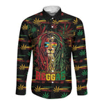 Personalized The Bahamas One Love Reggae Lion Long Sleeve Button Shirt Caribbean Reggae Spirit