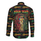 Personalized The Bahamas One Love Reggae Lion Long Sleeve Button Shirt Caribbean Reggae Spirit