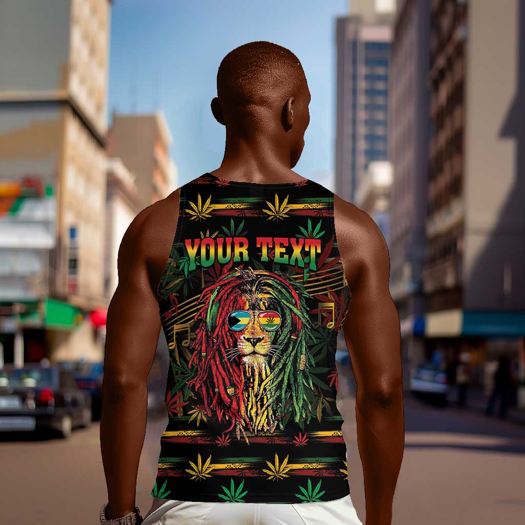 Personalized The Bahamas One Love Reggae Lion Men Tank Top Caribbean Reggae Spirit