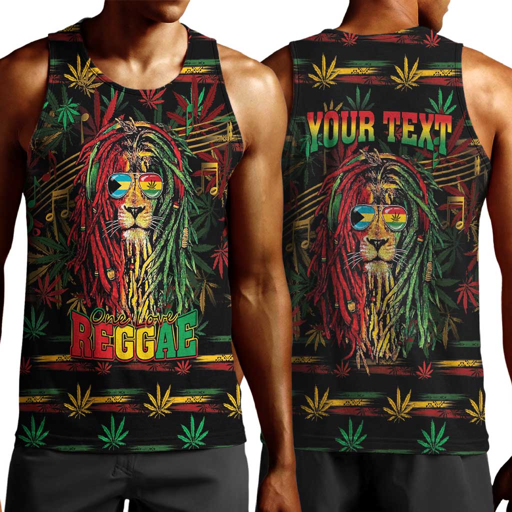 Personalized The Bahamas One Love Reggae Lion Men Tank Top Caribbean Reggae Spirit