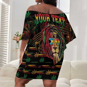 Personalized The Bahamas One Love Reggae Lion Off Shoulder Short Dress Caribbean Reggae Spirit