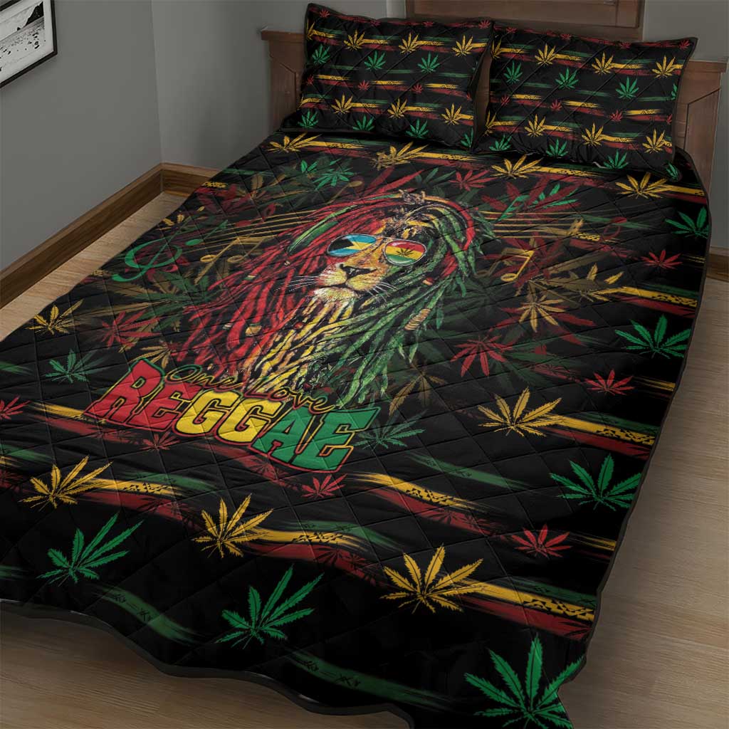 The Bahamas One Love Reggae Lion Quilt Bed Set Caribbean Reggae Spirit