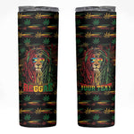 Personalized The Bahamas One Love Reggae Lion Skinny Tumbler Caribbean Reggae Spirit