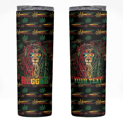 Personalized The Bahamas One Love Reggae Lion Skinny Tumbler Caribbean Reggae Spirit