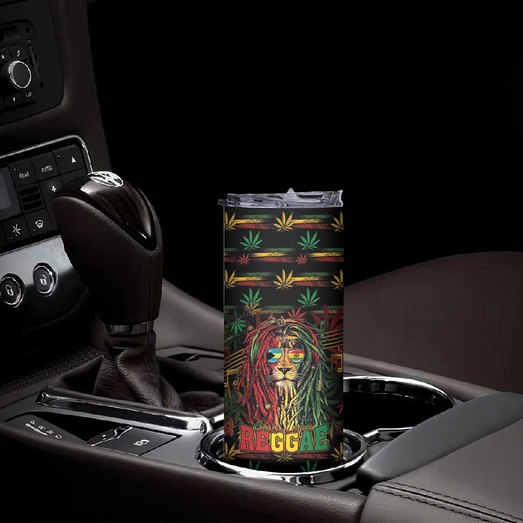 Personalized The Bahamas One Love Reggae Lion Skinny Tumbler Caribbean Reggae Spirit