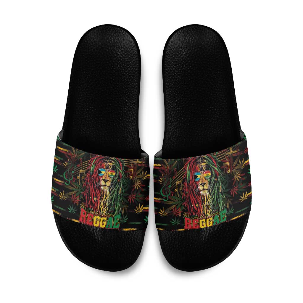 The Bahamas One Love Reggae Lion Slide Sandals Caribbean Reggae Spirit