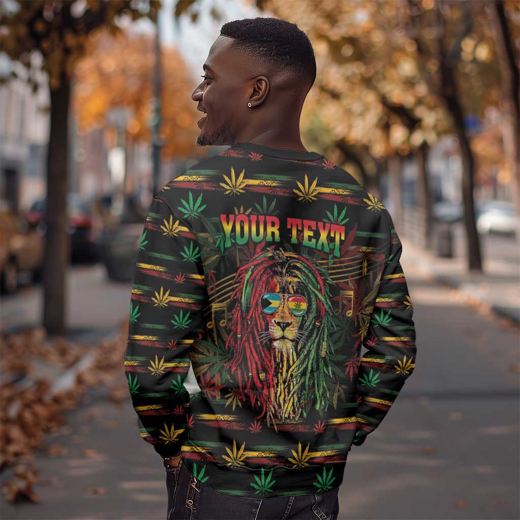 Personalized The Bahamas One Love Reggae Lion Sweatshirt Caribbean Reggae Spirit