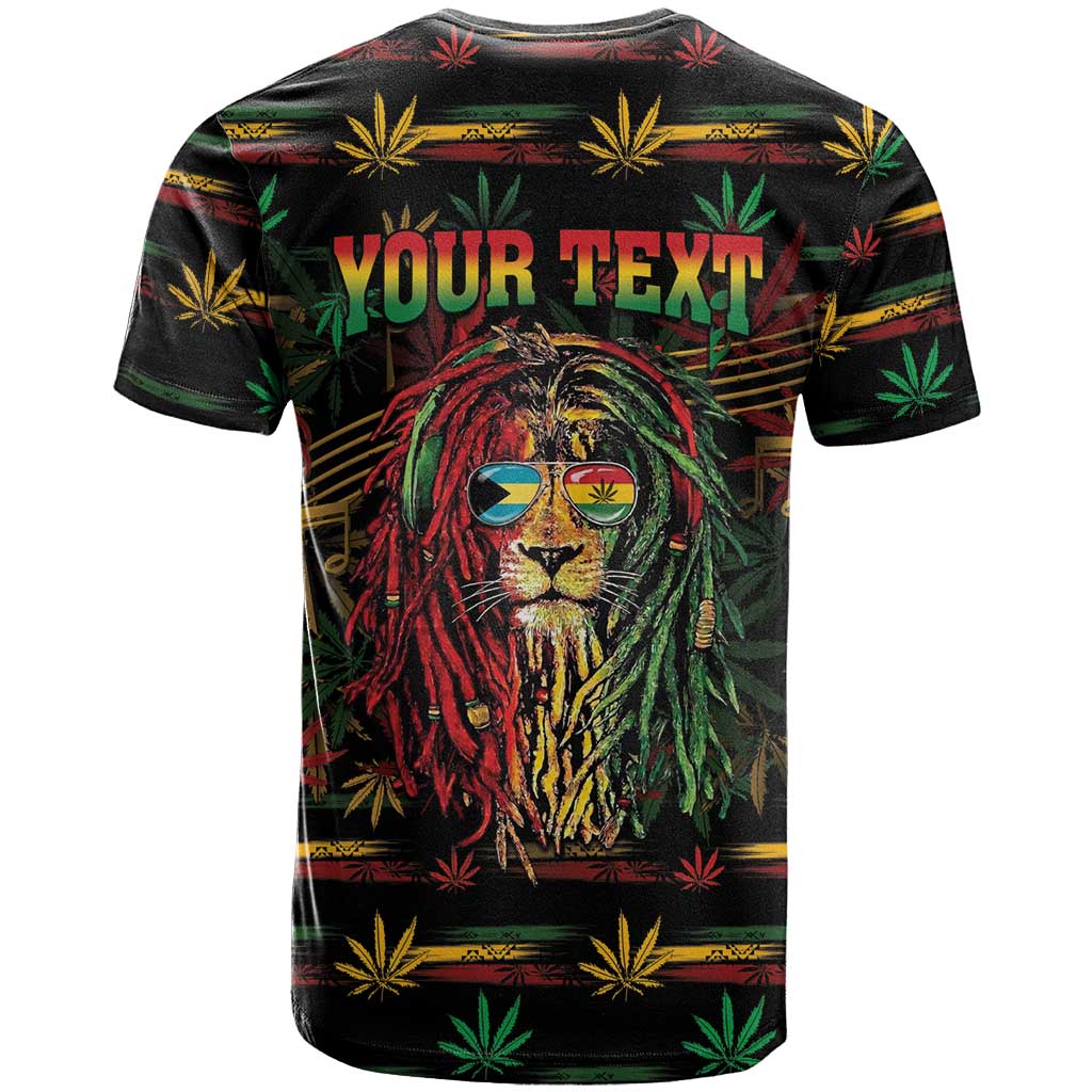 Personalized The Bahamas One Love Reggae Lion T shirt Caribbean Reggae Spirit