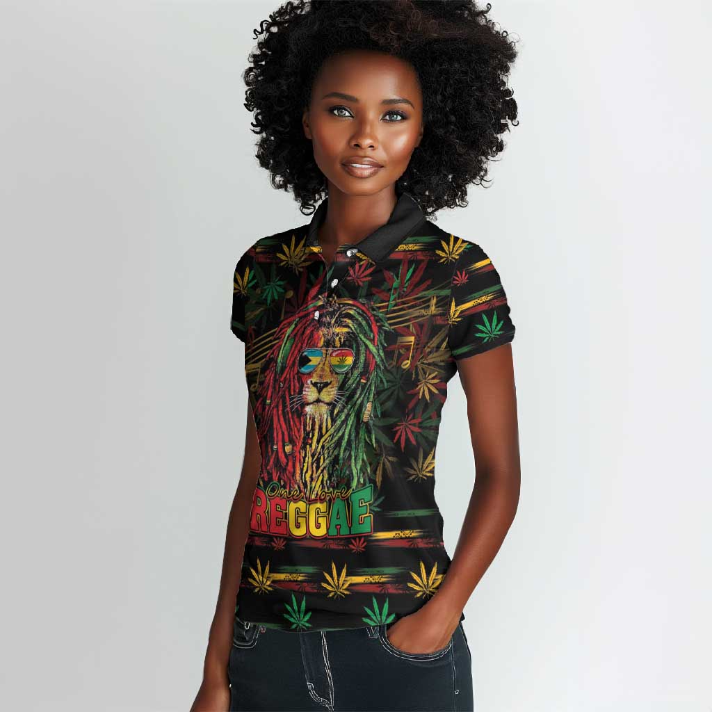 Personalized The Bahamas One Love Reggae Lion Women Polo Shirt Caribbean Reggae Spirit