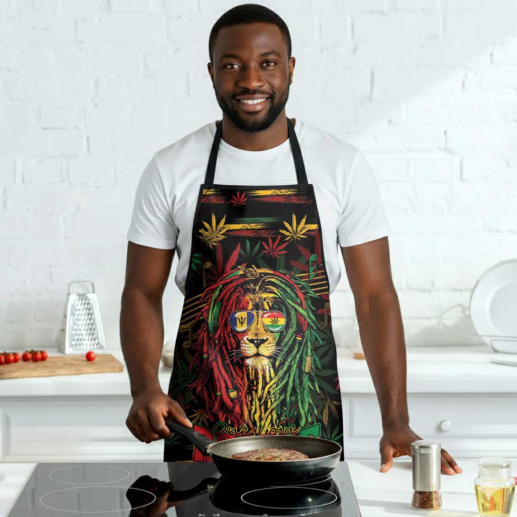 Barbados One Love Reggae Lion Apron Caribbean Reggae Spirit