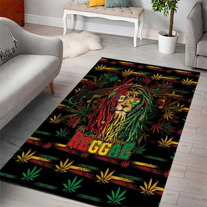 Barbados One Love Reggae Lion Area Rug Caribbean Reggae Spirit