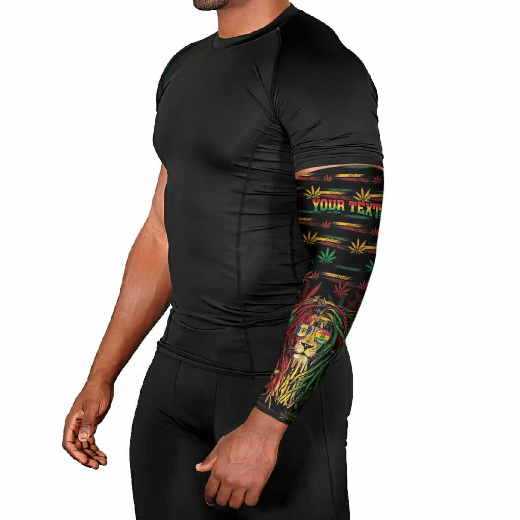 Personalized Barbados One Love Reggae Lion Arm Sleeves Caribbean Reggae Spirit