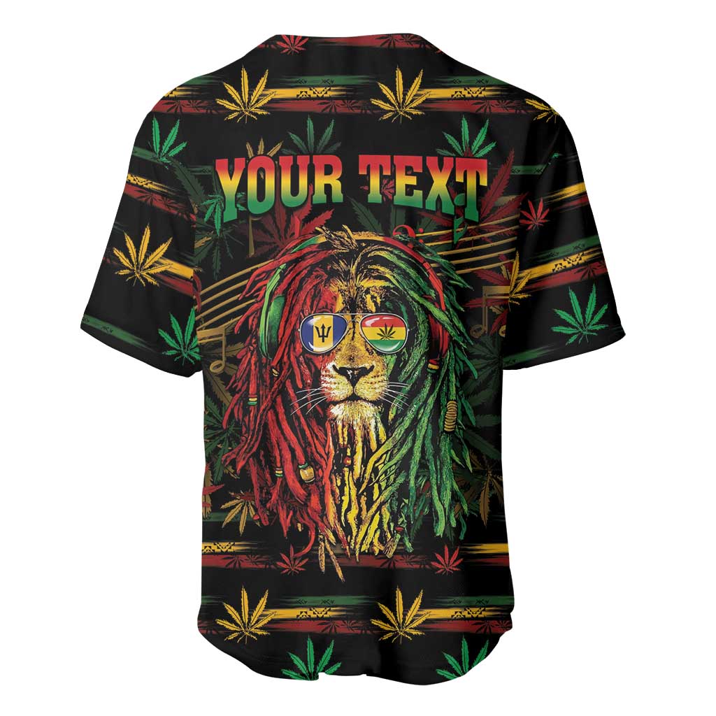 Personalized Barbados One Love Reggae Lion Baseball Jersey Caribbean Reggae Spirit