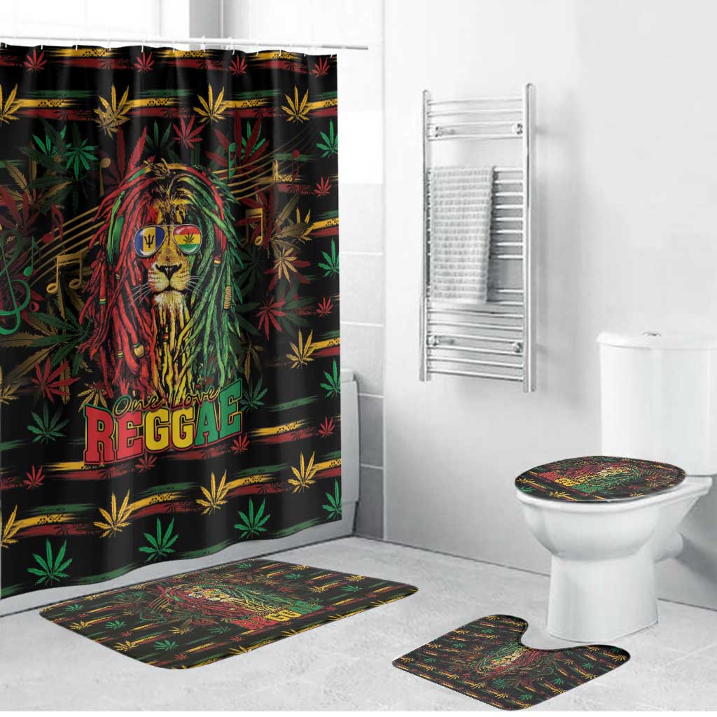 Barbados One Love Reggae Lion Bathroom Set Caribbean Reggae Spirit