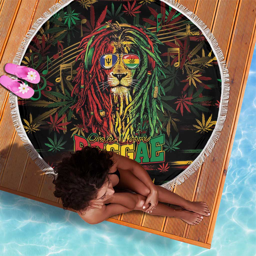 Barbados One Love Reggae Lion Beach Blanket Caribbean Reggae Spirit