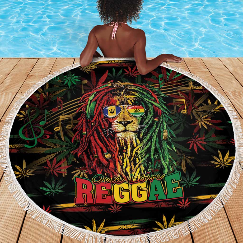 Barbados One Love Reggae Lion Beach Blanket Caribbean Reggae Spirit
