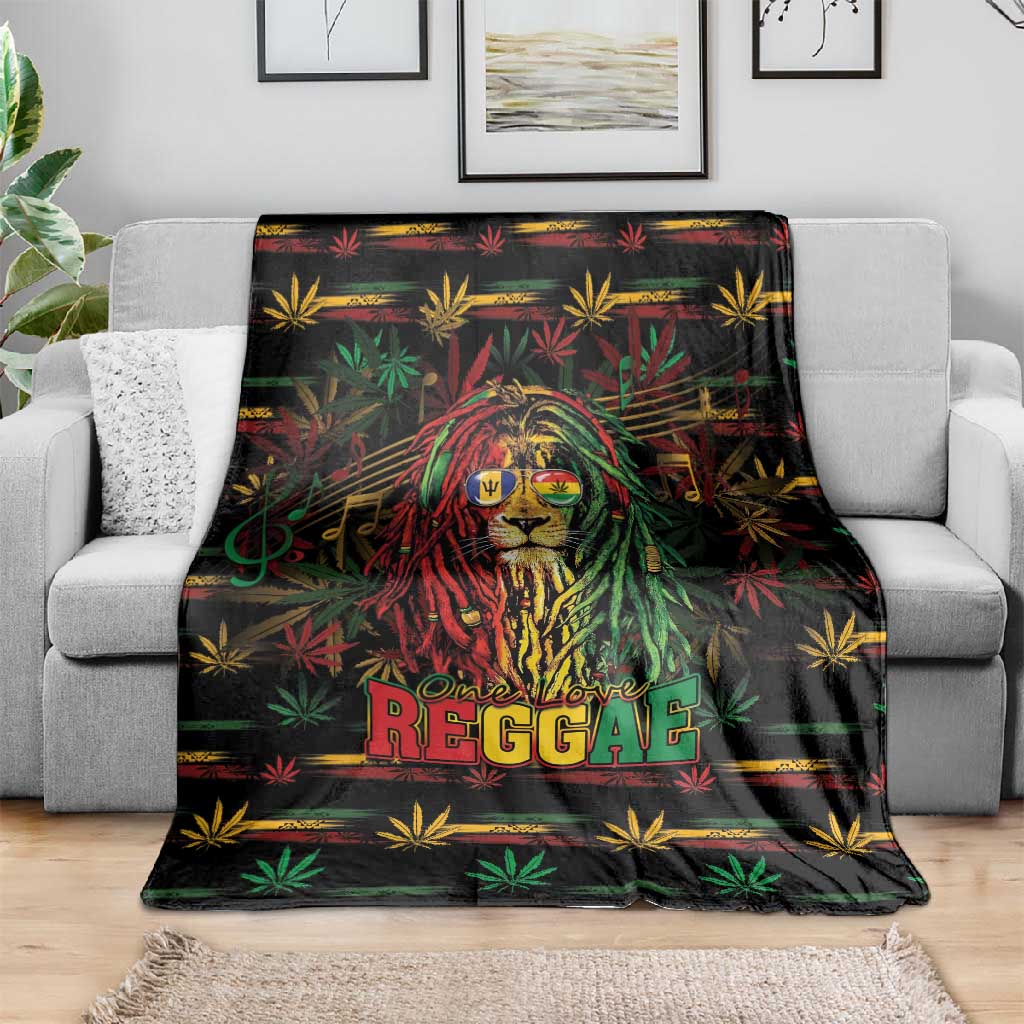 Barbados One Love Reggae Lion Blanket Caribbean Reggae Spirit