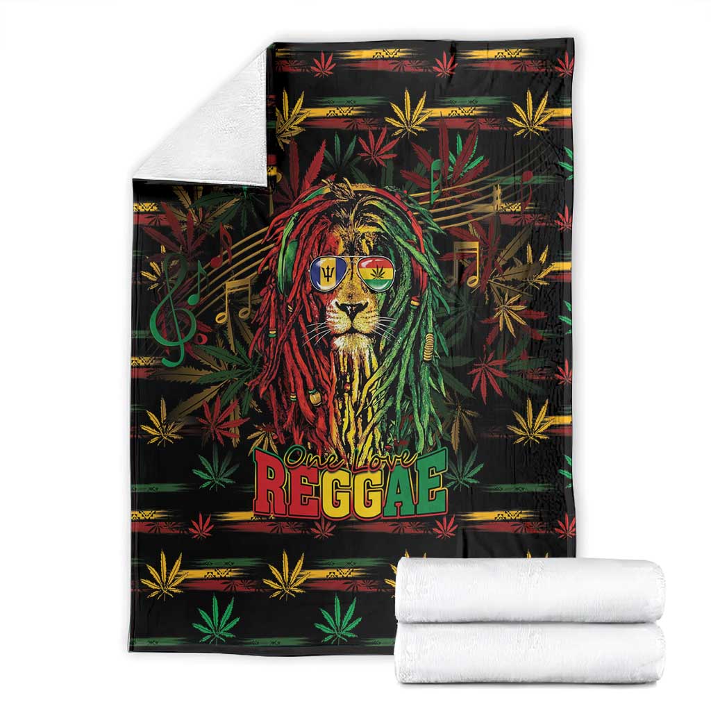 Barbados One Love Reggae Lion Blanket Caribbean Reggae Spirit
