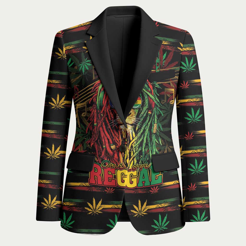Personalized Barbados One Love Reggae Lion Blazer Caribbean Reggae Spirit