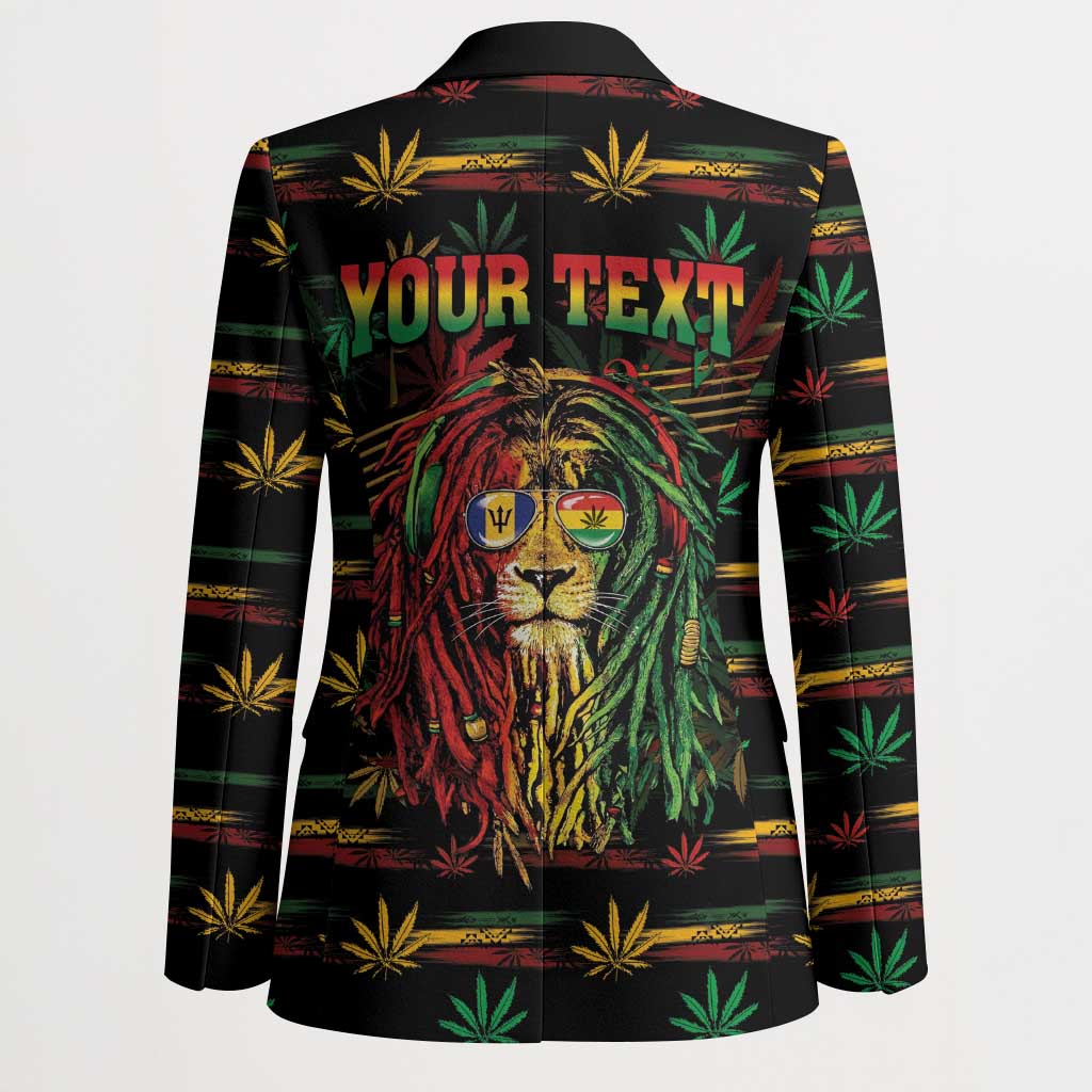 Personalized Barbados One Love Reggae Lion Blazer Caribbean Reggae Spirit