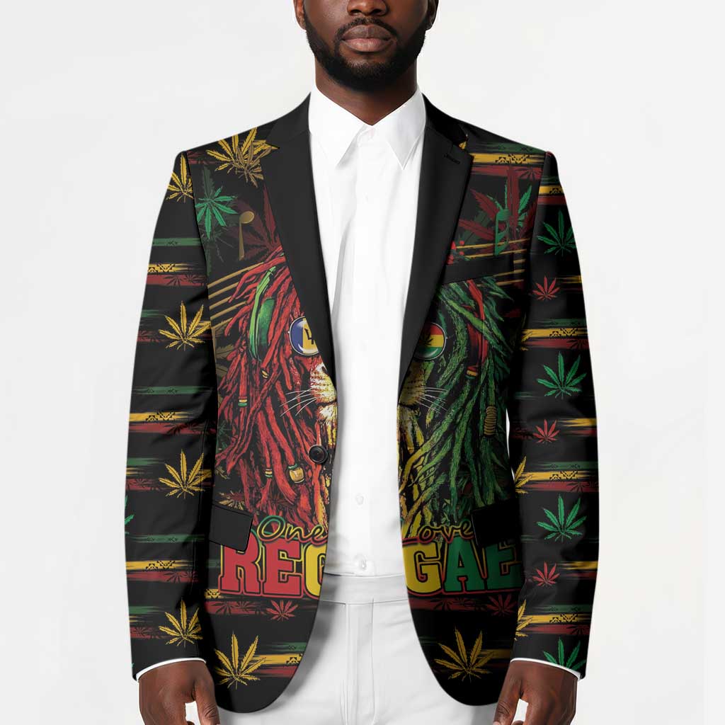 Personalized Barbados One Love Reggae Lion Blazer Caribbean Reggae Spirit