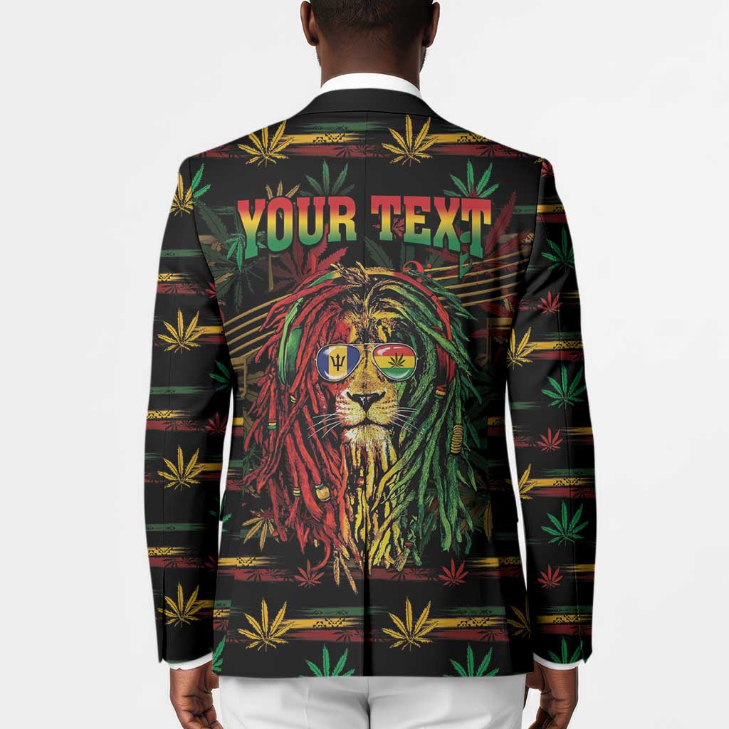 Personalized Barbados One Love Reggae Lion Blazer Caribbean Reggae Spirit