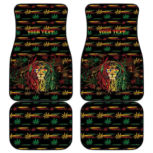 Personalized Barbados One Love Reggae Lion Car Mats Caribbean Reggae Spirit