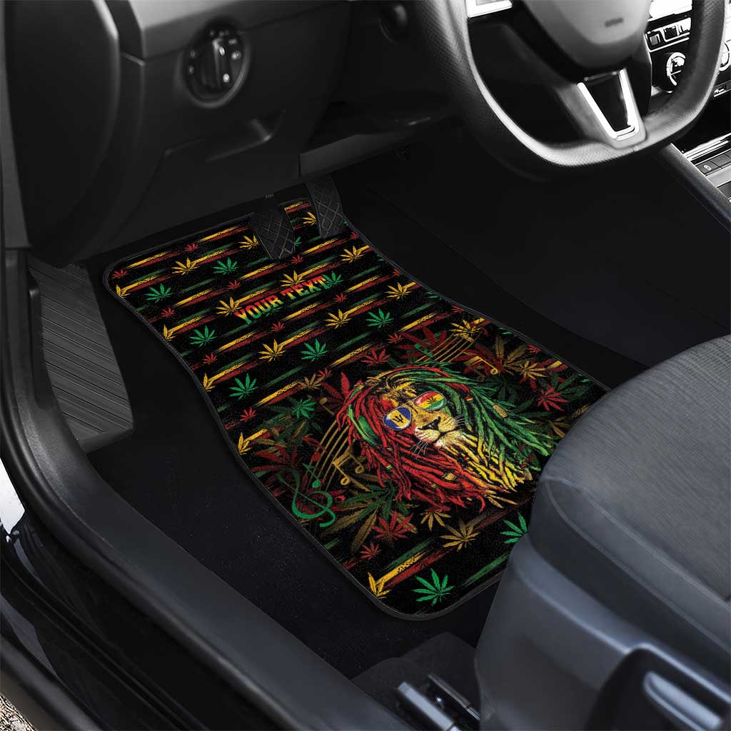 Personalized Barbados One Love Reggae Lion Car Mats Caribbean Reggae Spirit