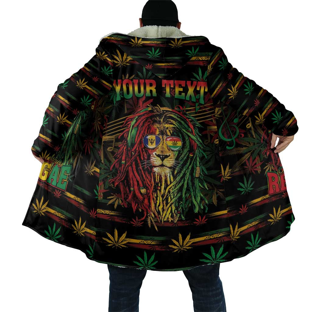 Personalized Barbados One Love Reggae Lion Cloak Caribbean Reggae Spirit