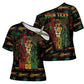 Personalized Barbados One Love Reggae Lion Cross Shoulder Shirt Caribbean Reggae Spirit