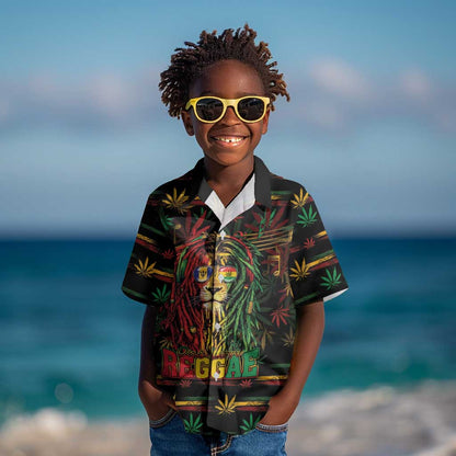 Personalized Barbados One Love Reggae Lion Kid Hawaiian Shirt Caribbean Reggae Spirit