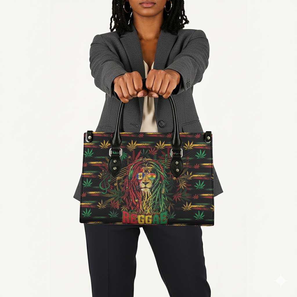 Barbados One Love Reggae Lion Leather Bag Caribbean Reggae Spirit