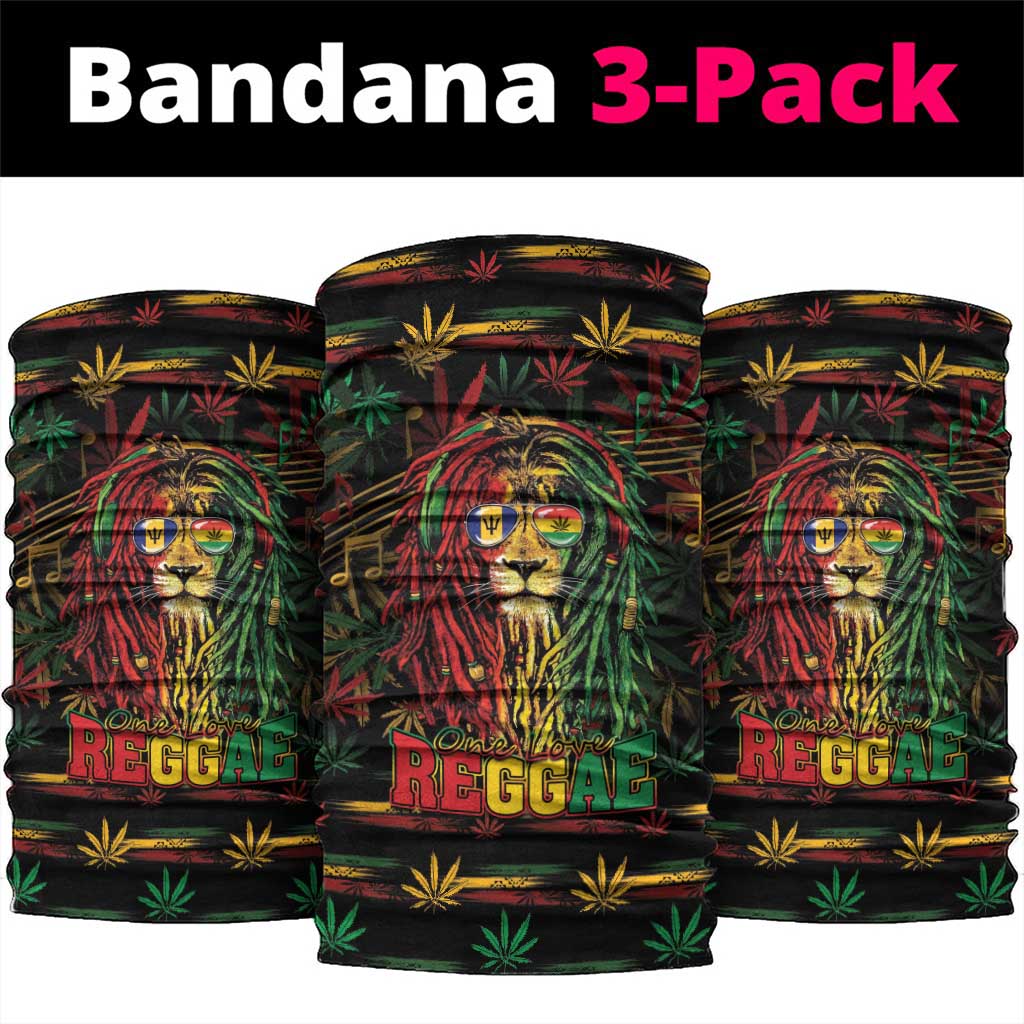 Barbados One Love Reggae Lion Neck Gaiter Caribbean Reggae Spirit