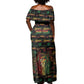 Personalized Barbados One Love Reggae Lion Off Shoulder Maxi Dress Caribbean Reggae Spirit