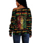Personalized Barbados One Love Reggae Lion Off Shoulder Sweater Caribbean Reggae Spirit