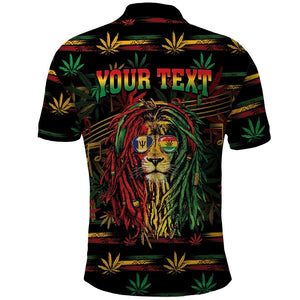Personalized Barbados One Love Reggae Lion Polo Shirt Caribbean Reggae Spirit