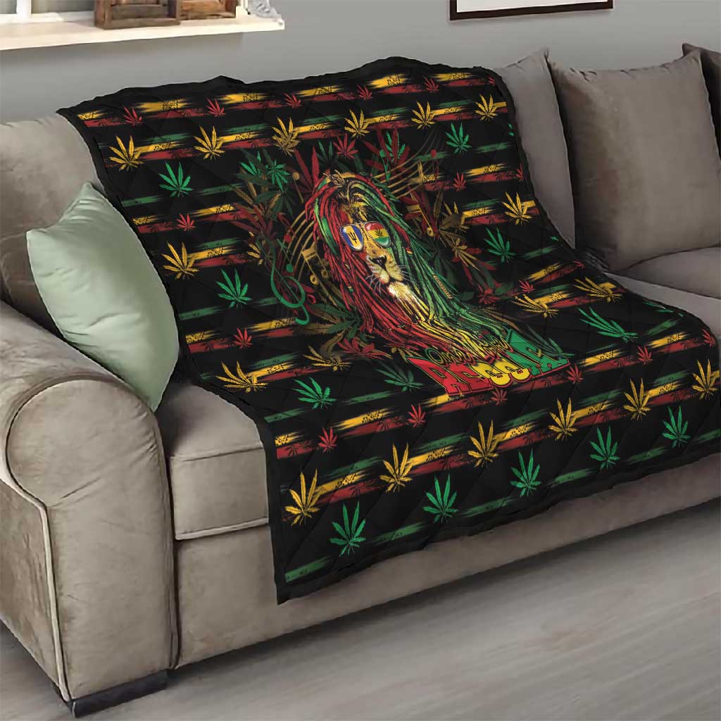 Barbados One Love Reggae Lion Quilt Caribbean Reggae Spirit