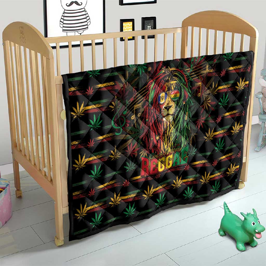 Barbados One Love Reggae Lion Quilt Caribbean Reggae Spirit