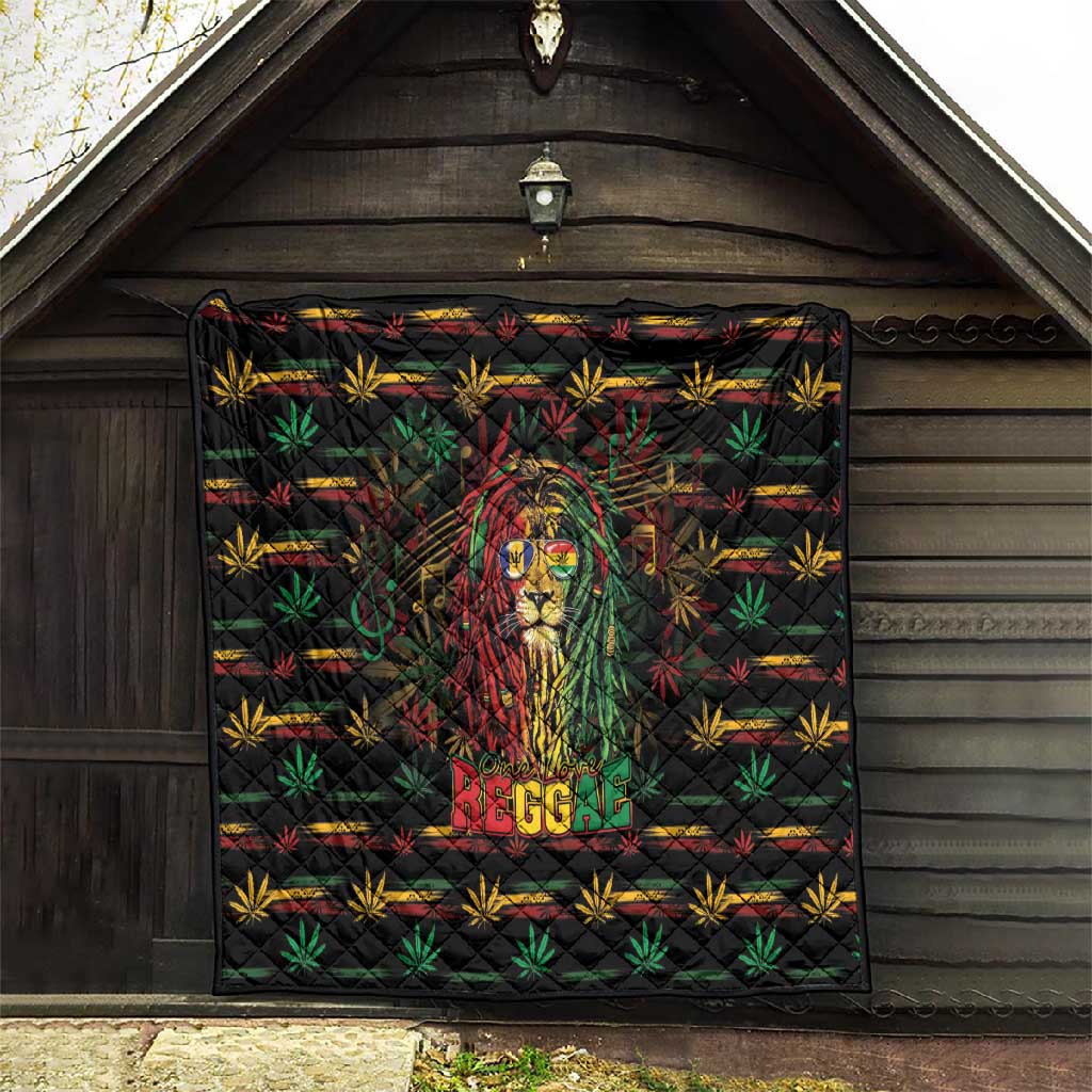 Barbados One Love Reggae Lion Quilt Caribbean Reggae Spirit