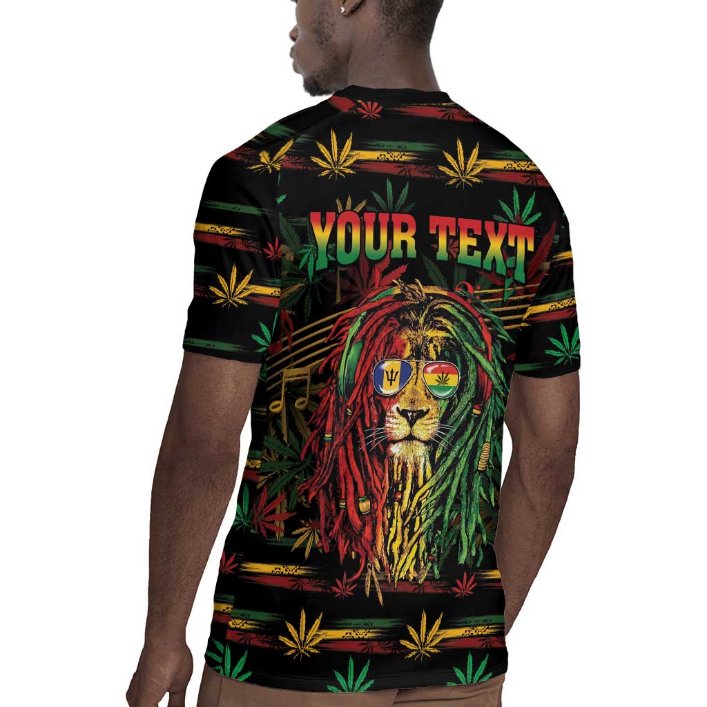 Personalized Barbados One Love Reggae Lion Rugby Jersey Caribbean Reggae Spirit