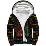 Personalized Barbados One Love Reggae Lion Sherpa Hoodie Caribbean Reggae Spirit