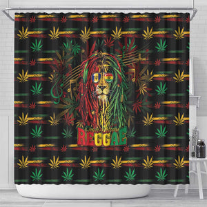 Barbados One Love Reggae Lion Shower Curtain Caribbean Reggae Spirit