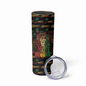 Personalized Barbados One Love Reggae Lion Skinny Tumbler Caribbean Reggae Spirit