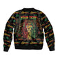 Personalized Barbados One Love Reggae Lion Sleeve Zip Bomber Jacket Caribbean Reggae Spirit