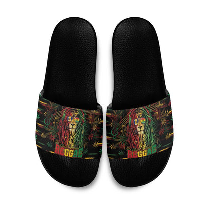 Barbados One Love Reggae Lion Slide Sandals Caribbean Reggae Spirit