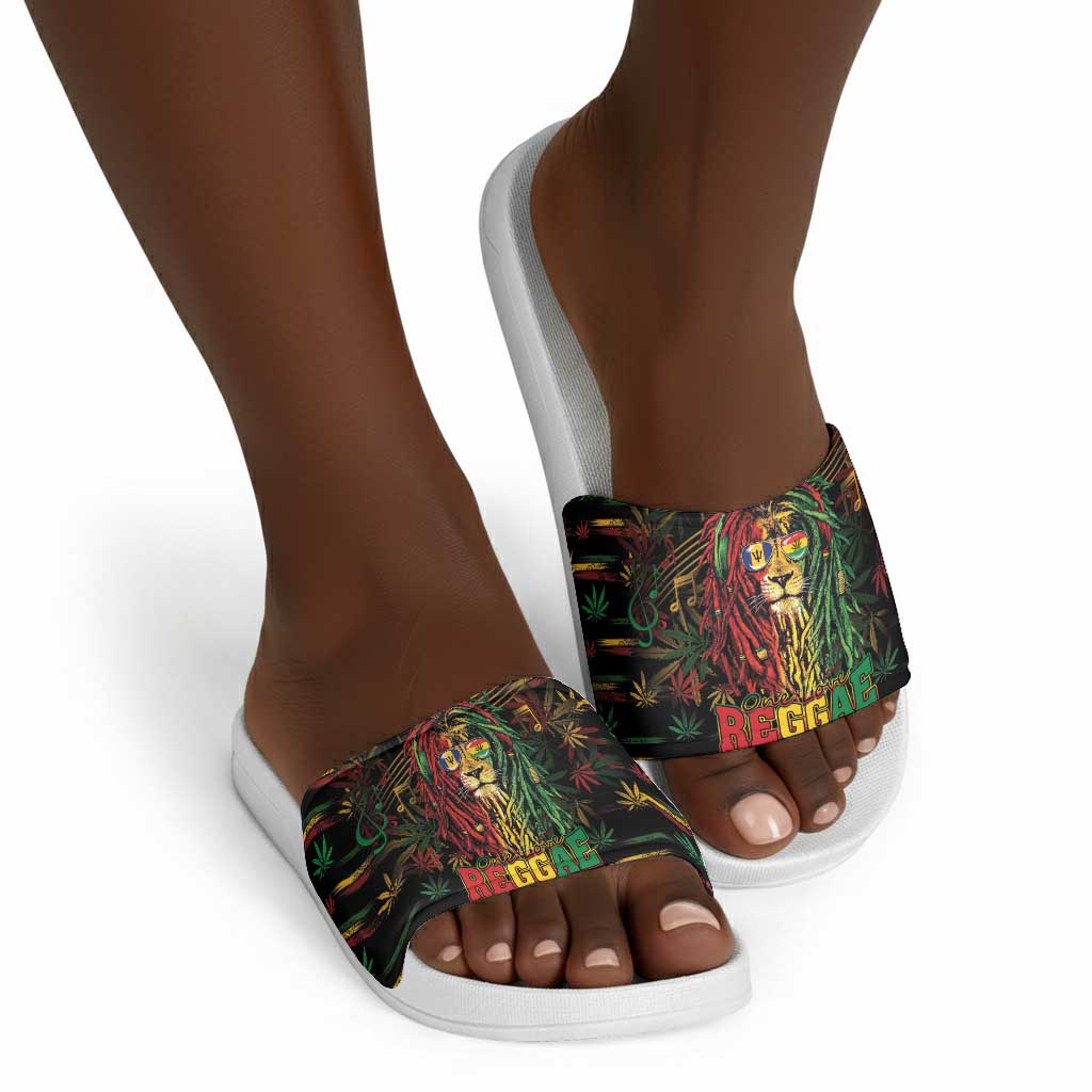 Barbados One Love Reggae Lion Slide Sandals Caribbean Reggae Spirit