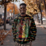 Personalized Barbados One Love Reggae Lion Sweatshirt Caribbean Reggae Spirit